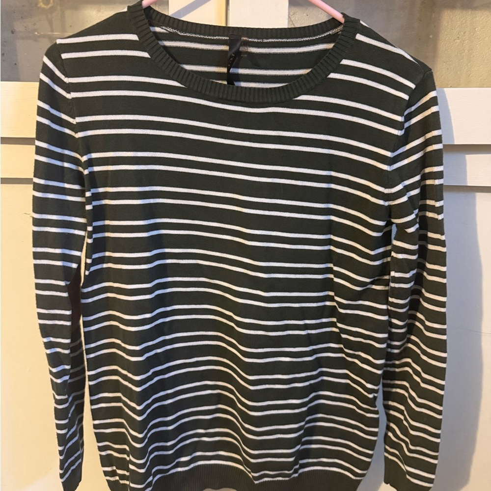Striped Women's Shirt with Elbow Patches